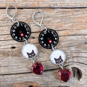Christine Stoll - Cat O'Clock Earrings
